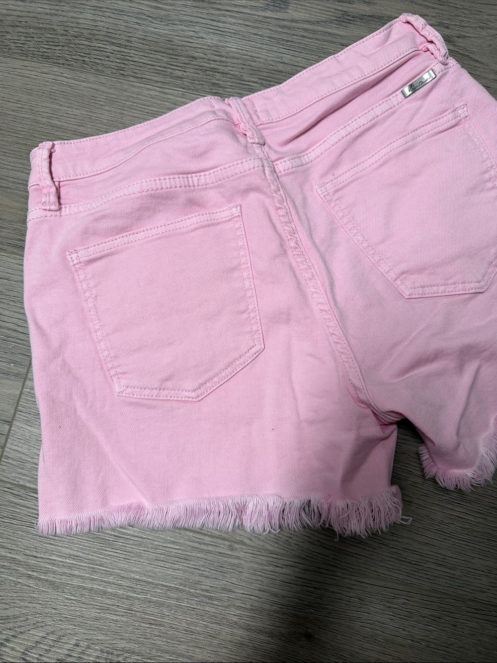 KanCan Light Pink Frayed Hem Denim Shorts - Picture 9 of 12